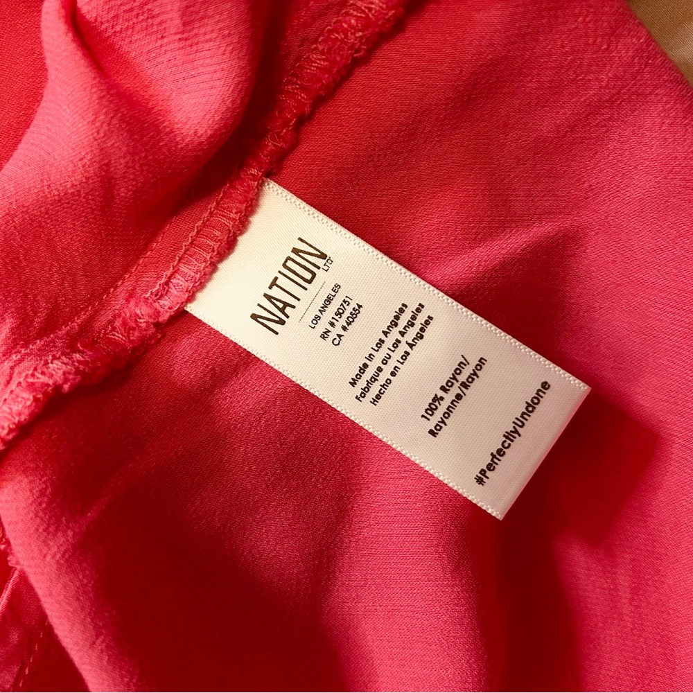 Nation LTD tank midi satin dress in pink color Size Medium - Picture 15 of 16